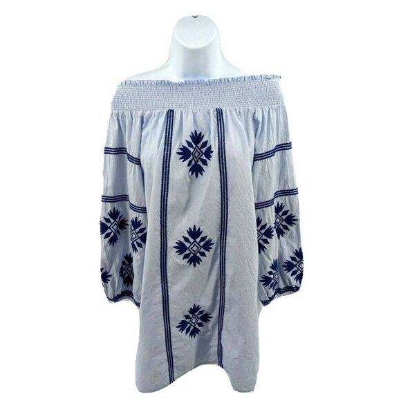 Anthropologie THML  Dress Off Shoulder Embroidered - Picture 1 of 12